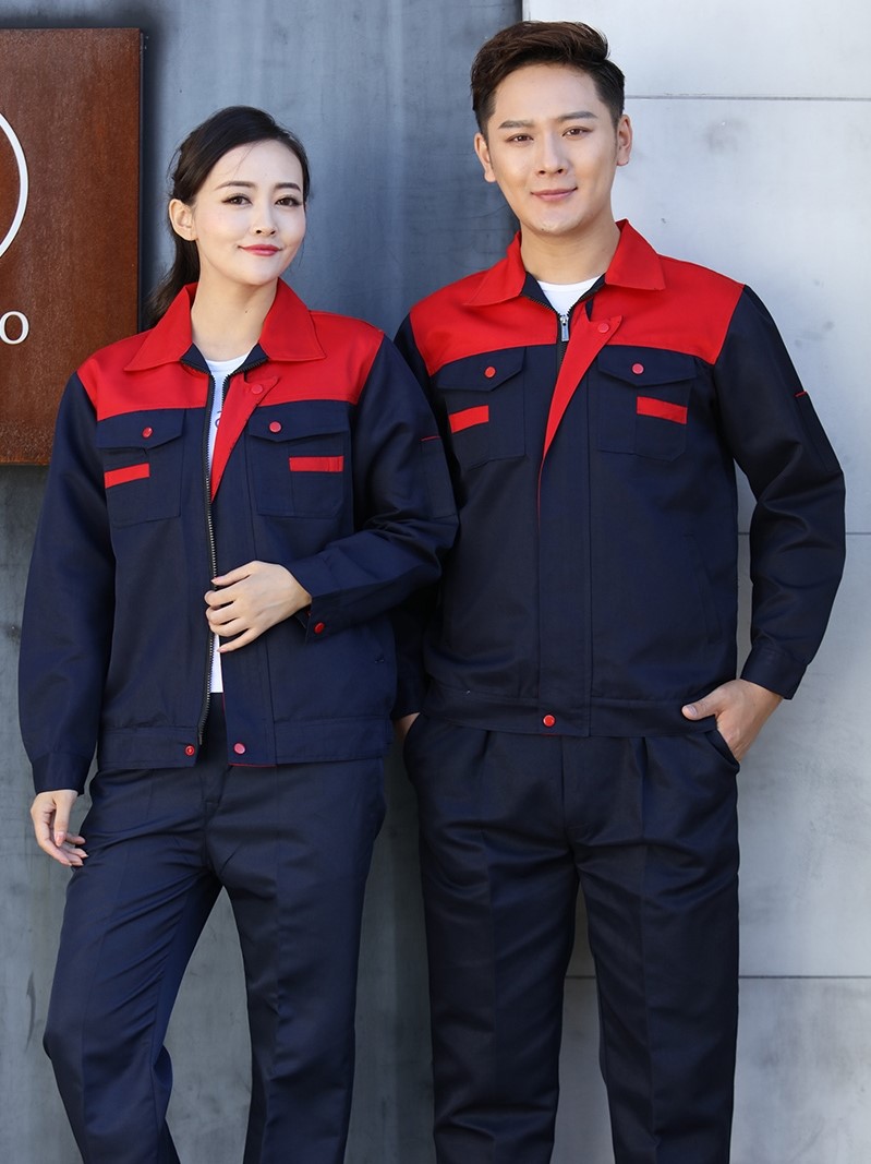 夏季薄款長(cháng)袖勞動(dòng)工作服套裝男士耐磨汽修車(chē)間工廠(chǎng)勞保服定制工裝(圖20)