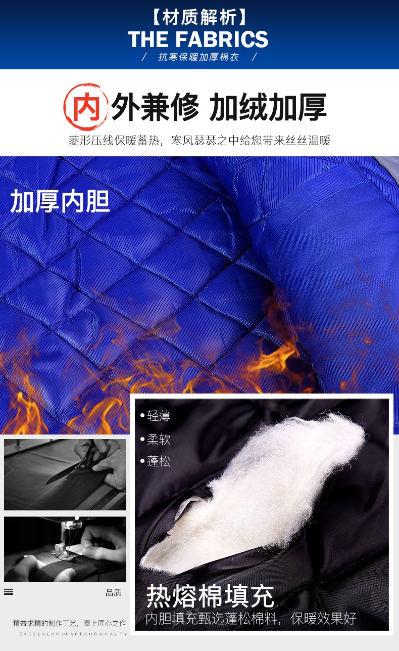冬季工作服棉衣男 加厚勞保棉襖耐磨防寒棉服 工裝上衣(圖4)