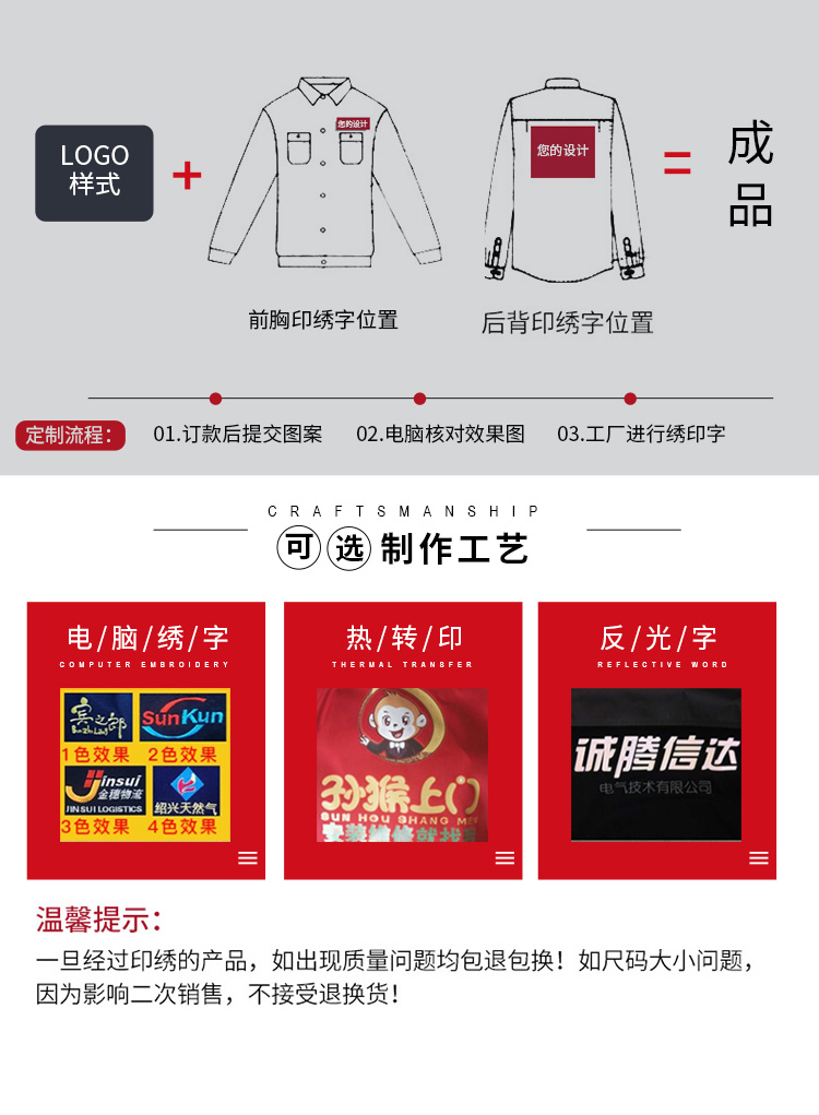長(cháng)袖裝修工作服套裝男女工廠(chǎng)工衣車(chē)間廠(chǎng)服上衣耐磨汽修工服勞保服(圖17)