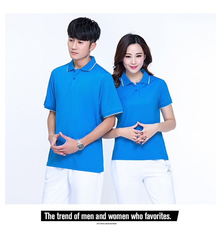 夏季情侶運動(dòng)短袖t恤男女速干透氣POLO衫團體定制logo工作服上衣(圖8)