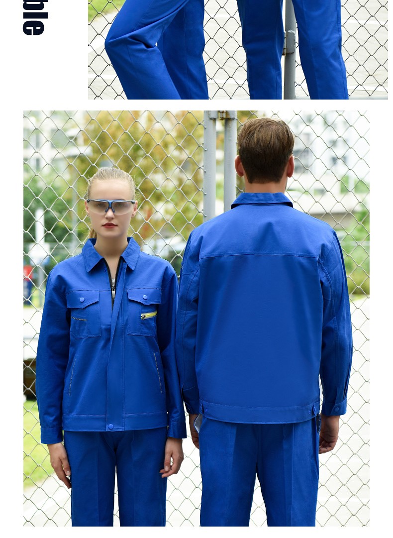 純棉工作服套裝男全棉春秋加厚耐磨焊工防燙勞保服汽修服上衣定制(圖13)
