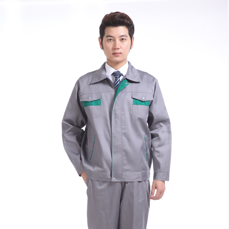 淺灰拼色工作服廠(chǎng)服 春季施工工程服長(cháng)袖套裝 工廠(chǎng)工人用勞保服(圖8)