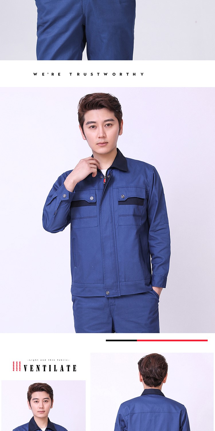 純棉雙層工作服套裝男女加厚耐磨長(cháng)袖防阻燃勞保服機修電焊工作服(圖17)