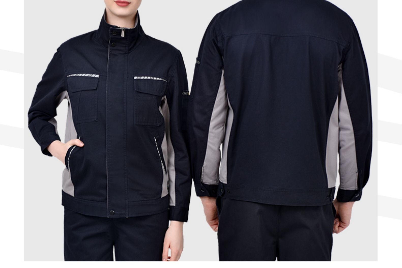純棉秋冬季長(cháng)袖工作服套裝男士維修汽修服全棉電焊防燙阻燃勞保服(圖17)