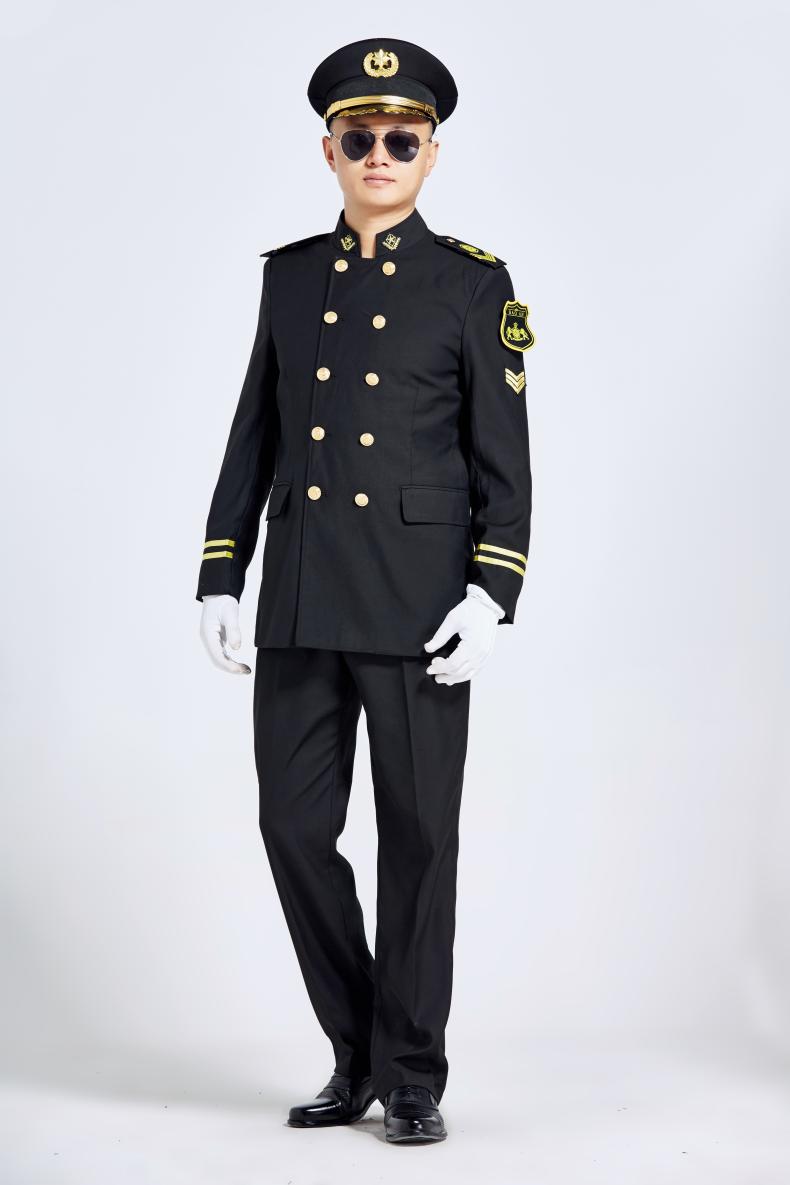 新款春秋立領(lǐng)保安服形象崗禮賓服物業(yè)售樓部房產(chǎn)制服工作服套裝男(圖7)
