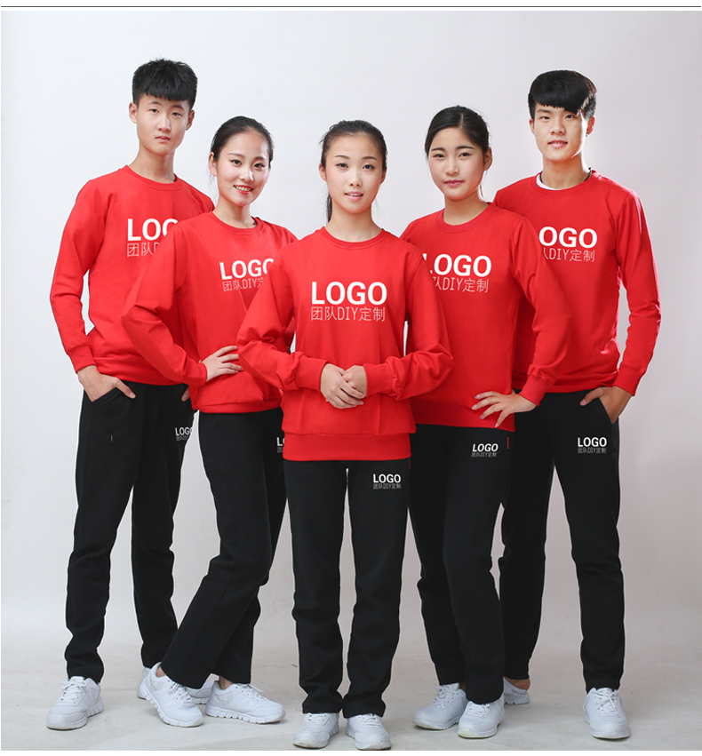 圓領(lǐng)衛衣定制印logo字圖工作服diy班服同學(xué)聚會(huì )團體隊服工裝長(cháng)袖(圖4)