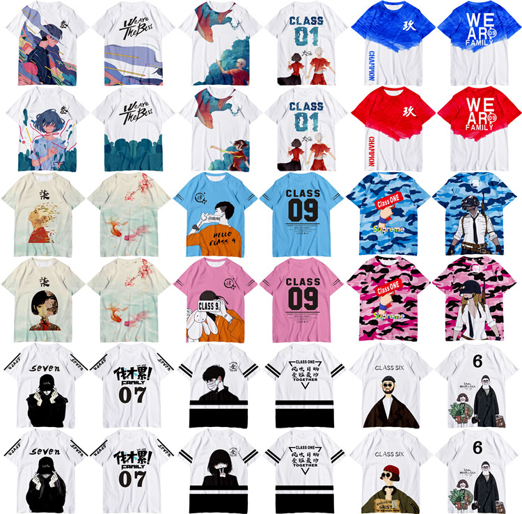 夏季班服定制初中高中畢業(yè)t恤diy定做短袖同學(xué)聚會(huì ) 全身印運動(dòng)會(huì )(圖12)