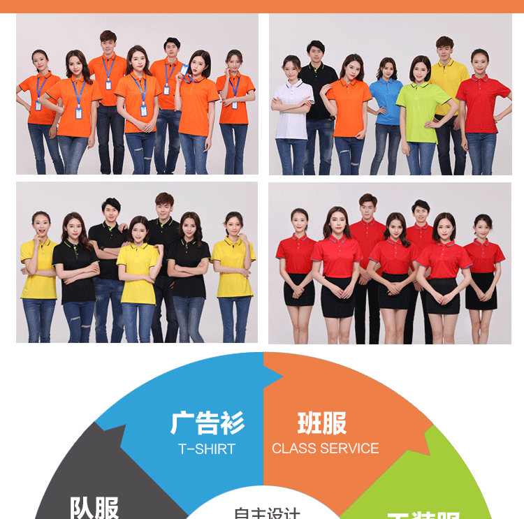 polo衫定制t恤短袖工作服印字Logo文化廣告衫定做工衣團體服刺繡(圖3)
