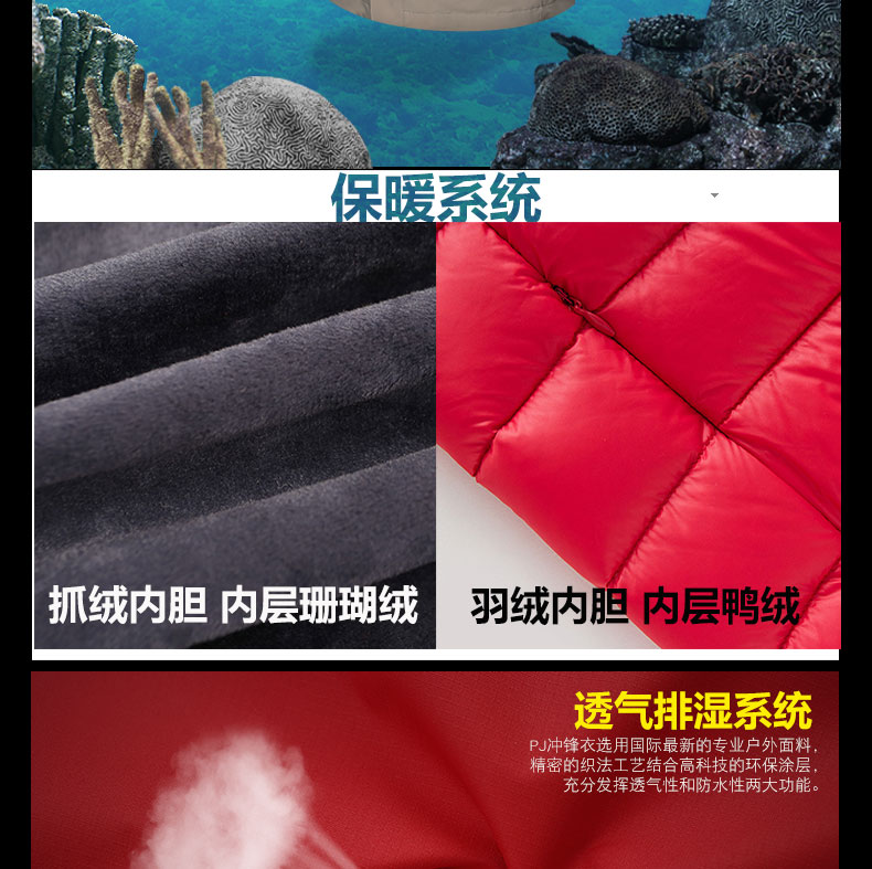戶(hù)外沖鋒衣男女加絨加厚三合一兩件套定制印logo工作服冬季羽絨服(圖6)