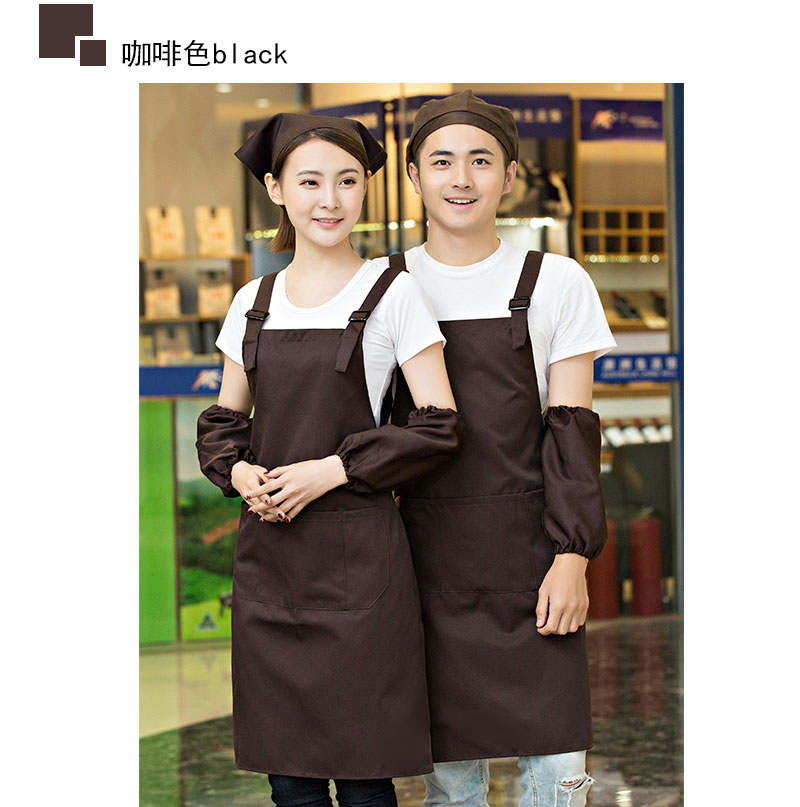 奶茶店美容養生超市餐廳圍裙定制logo印字服務(wù)員工作服背心帶韓版(圖27)