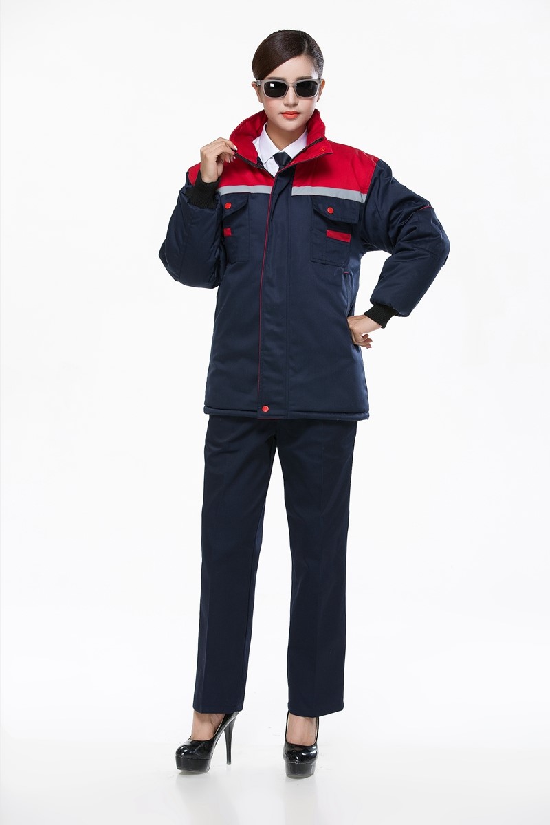 工作服棉衣防寒勞保加厚工程服冬裝汽修維修師男廠(chǎng)服反光條棉襖(圖8)
