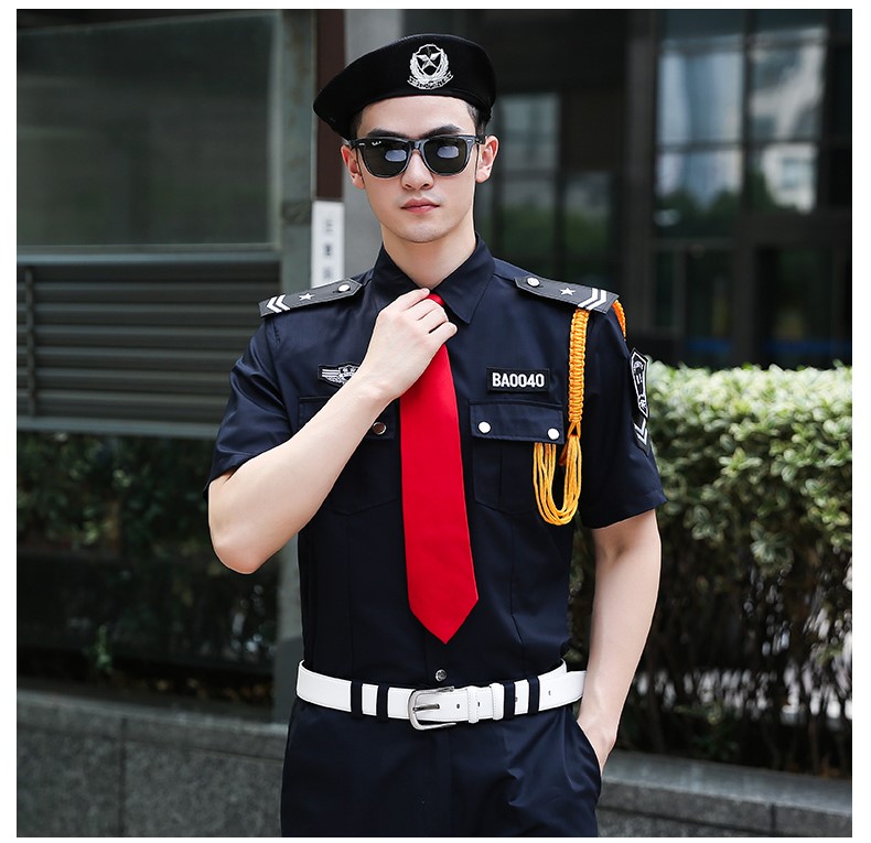 保安服短袖夏裝工作服春秋形象崗黑藍白售樓部房產(chǎn)酒店保安服套裝(圖11)