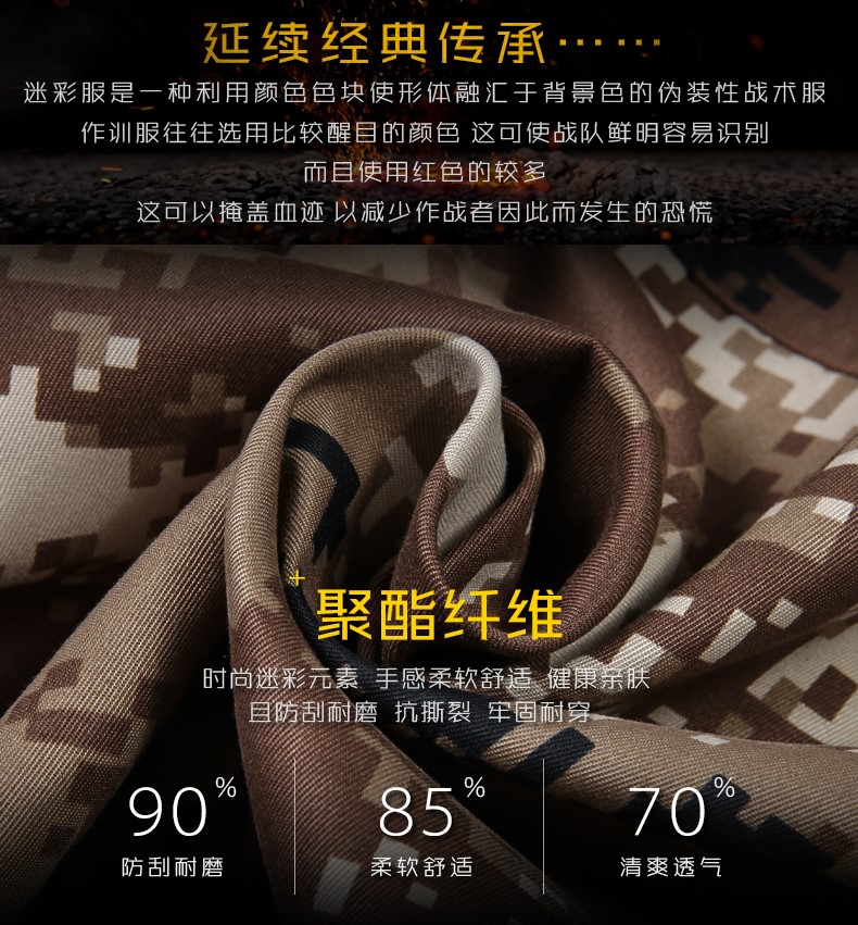 學(xué)生秋冬季軍訓服荒漠迷彩服套裝男女特種兵耐磨工作服正品軍裝作訓服(圖4)