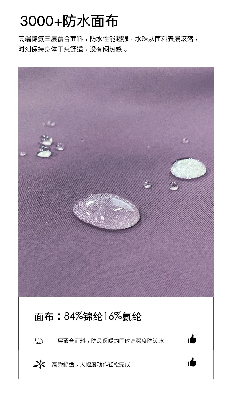 納趣戶(hù)外潮牌軟殼沖鋒褲女秋冬季防風(fēng)防水褲加絨加厚保暖滑雪褲子(圖2)