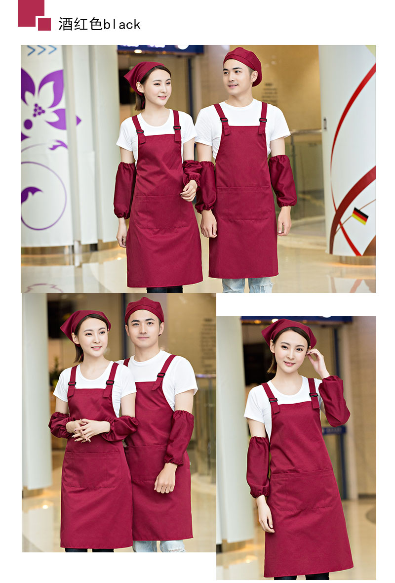 奶茶店美容養生超市餐廳圍裙定制logo印字服務(wù)員工作服背心帶韓版(圖26)