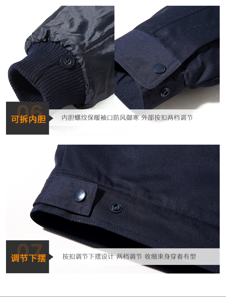工作服棉衣男冬季加厚耐磨保暖防寒服勞保棉襖工廠(chǎng)車(chē)間可拆卸冬裝(圖9)