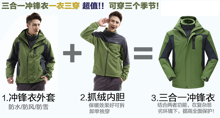 秋冬大紅色沖鋒衣男女大碼定制牛欄山汽車(chē)4s店工作服印字刺繡logo(圖4)