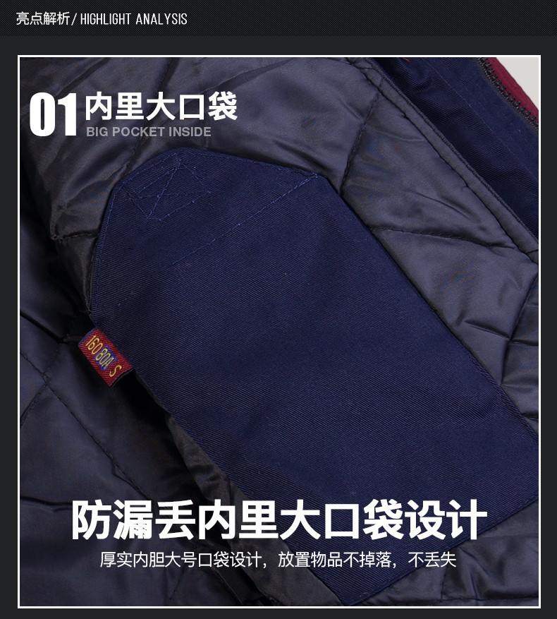 工作服棉衣男冬季加厚保暖棉襖棉服可拆卸汽修服勞保服工程服棉衣(圖7)