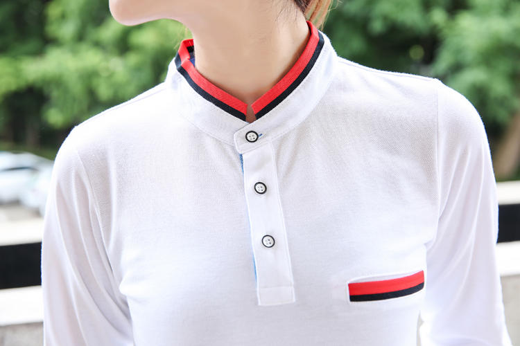 2019秋季工作服長(cháng)袖t恤立領(lǐng)POLO衫男女工裝團體服定制diy印字logo(圖18)