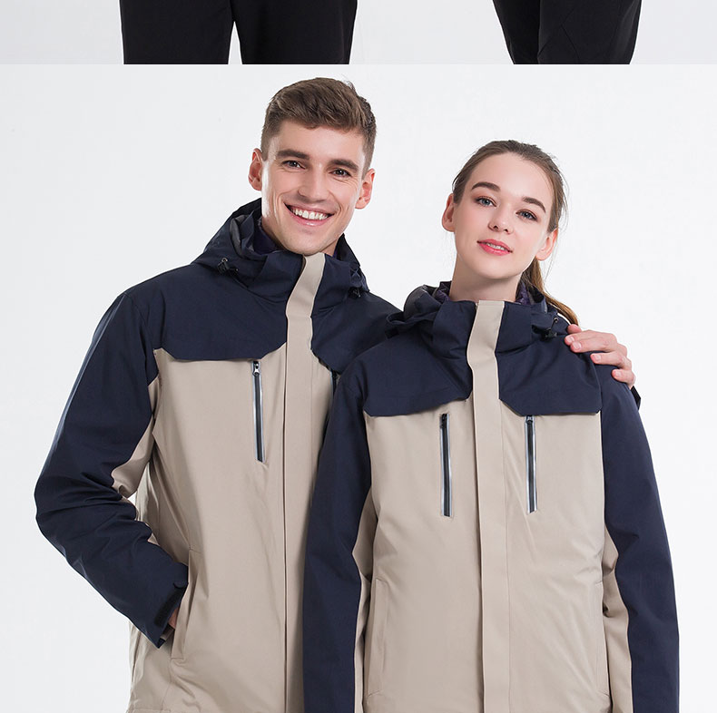 戶(hù)外沖鋒衣男女加絨加厚三合一兩件套定制印logo工作服冬季羽絨服(圖9)