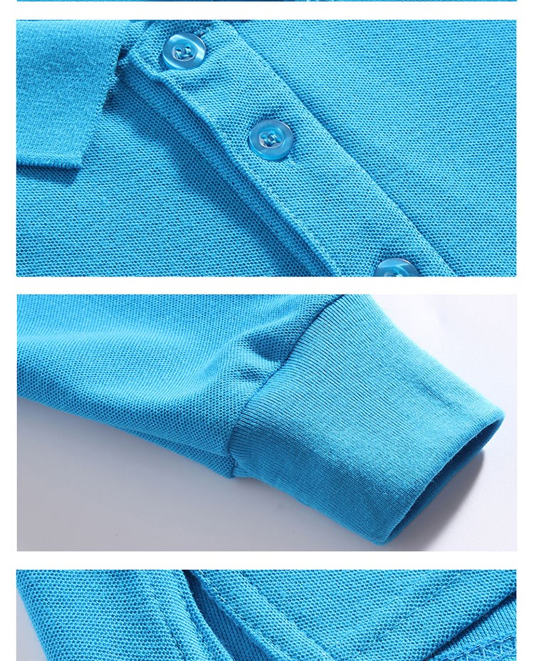 長(cháng)袖t恤定制logo翻領(lǐng)廣告文化衫diy工衣定做衣服Polo衫工作服印字(圖13)