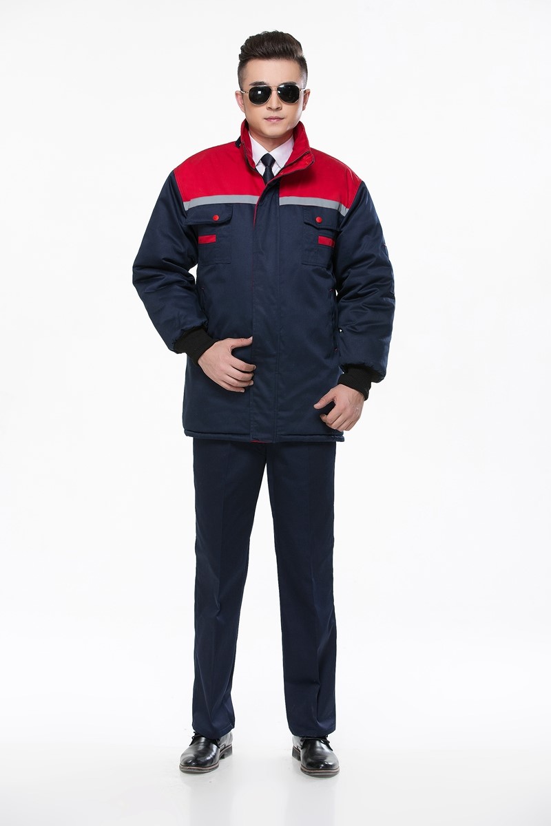 工作服棉衣防寒勞保加厚工程服冬裝汽修維修師男廠(chǎng)服反光條棉襖(圖10)