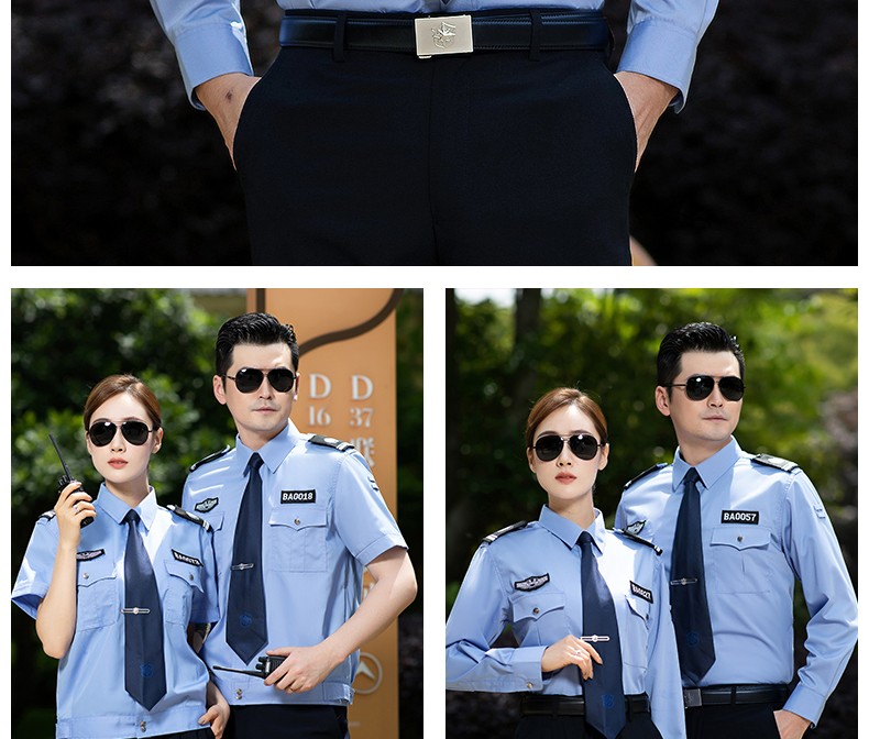 2011新式保安服短袖襯衣夏季制服物業(yè)夏裝長(cháng)袖工作服春秋套裝男女(圖16)