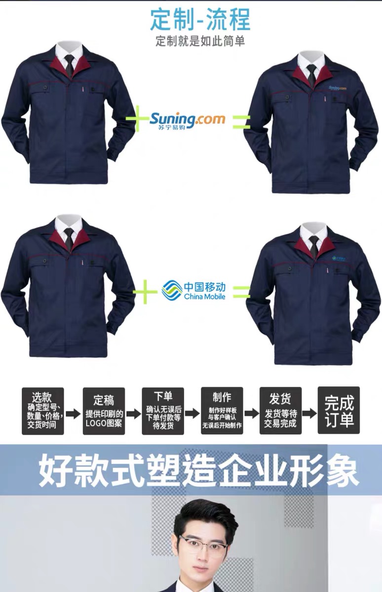 工作服定制男士耐磨套裝長(cháng)袖夏季工服廠(chǎng)服勞保服上衣(圖2)