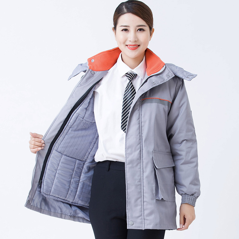 防靜電棉服加油站工作服冬裝 勞保棉衣 中石化反光條冬裝棉襖(圖3)