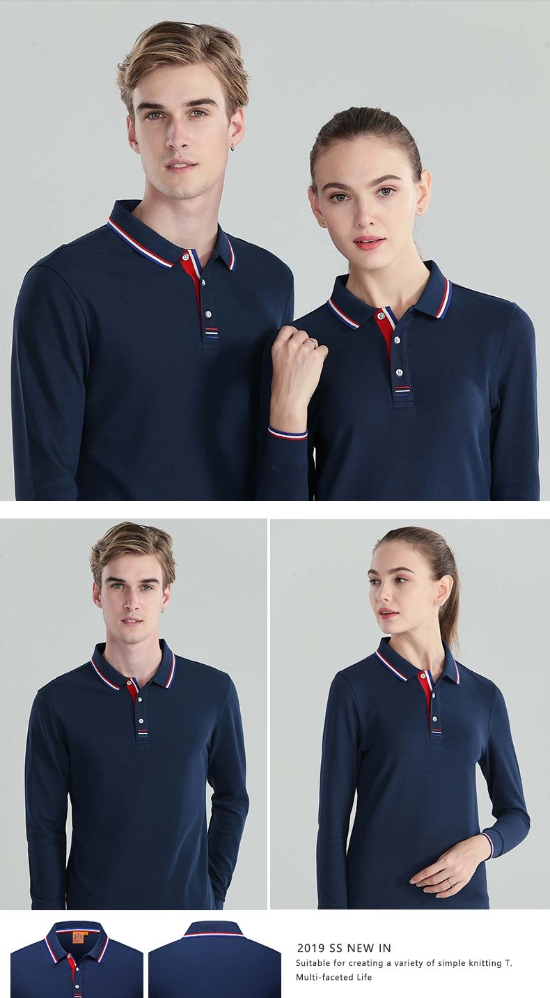 長(cháng)袖polo衫定制t恤同學(xué)聚會(huì )廣告文化衫印logo團隊工作衣服diy訂做(圖3)