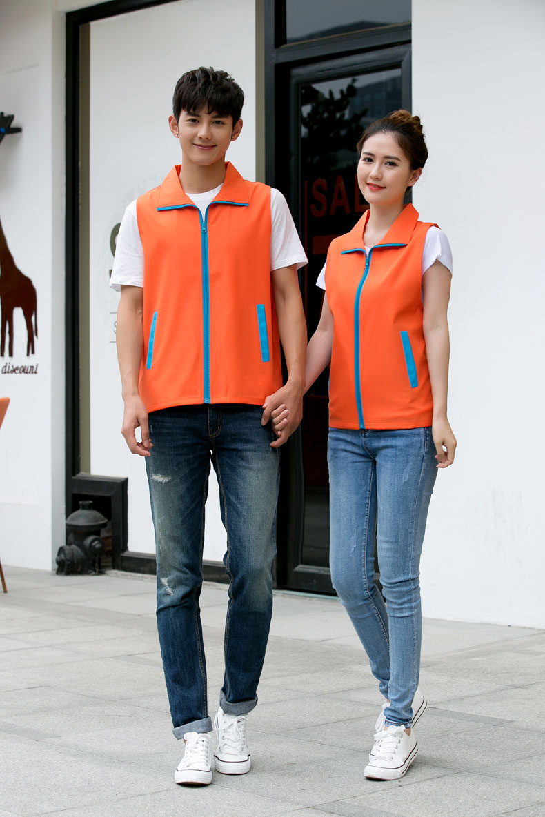 超市商場(chǎng)男女銷(xiāo)售員印字工作服馬甲志愿者婚慶公司馬甲定制logo(圖70)