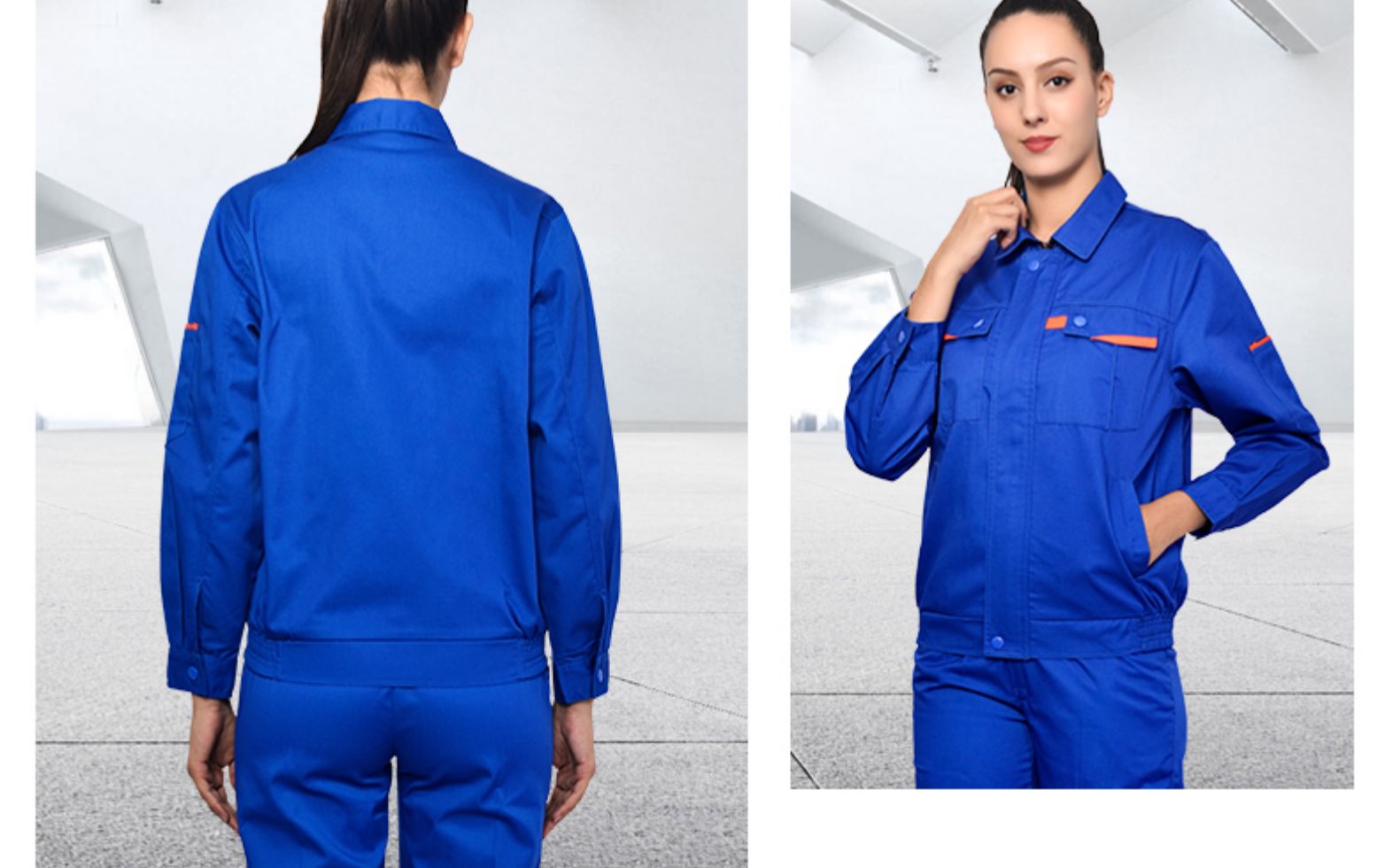 長(cháng)袖工作服套裝男士工地工廠(chǎng)車(chē)間加厚耐磨勞保服汽修定制工裝(圖30)