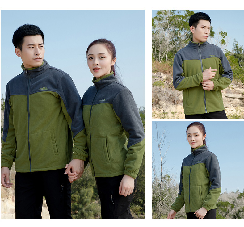 紅色沖鋒衣工作服定制印字logo三合一可拆卸外套防風(fēng)防水登山服男(圖23)