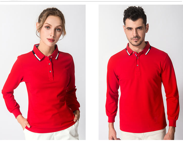 長(cháng)袖polo衫定制印logo工作服翻領(lǐng)員工班服男女文化廣告衫印字定做(圖27)