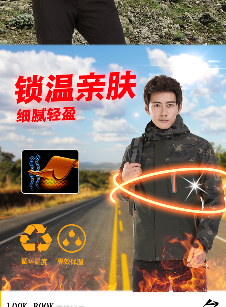 迷彩沖鋒衣男潮女工作服隊服班服工裝冬季定制logo印字隊服校服厚(圖5)