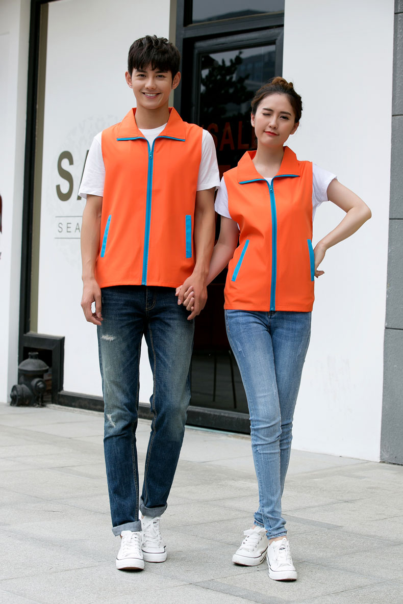 印logo定制志愿者馬甲義工工作服公益活動(dòng)服裝v領(lǐng)背心純棉紅馬甲(圖68)