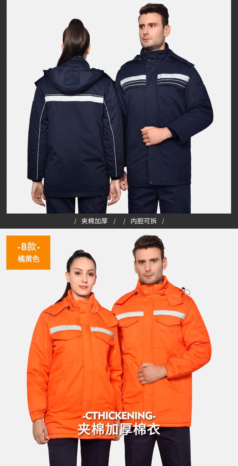工作服棉衣男加厚耐磨冬季保暖防寒勞保棉服環(huán)衛中鐵工人棉襖冬裝(圖14)