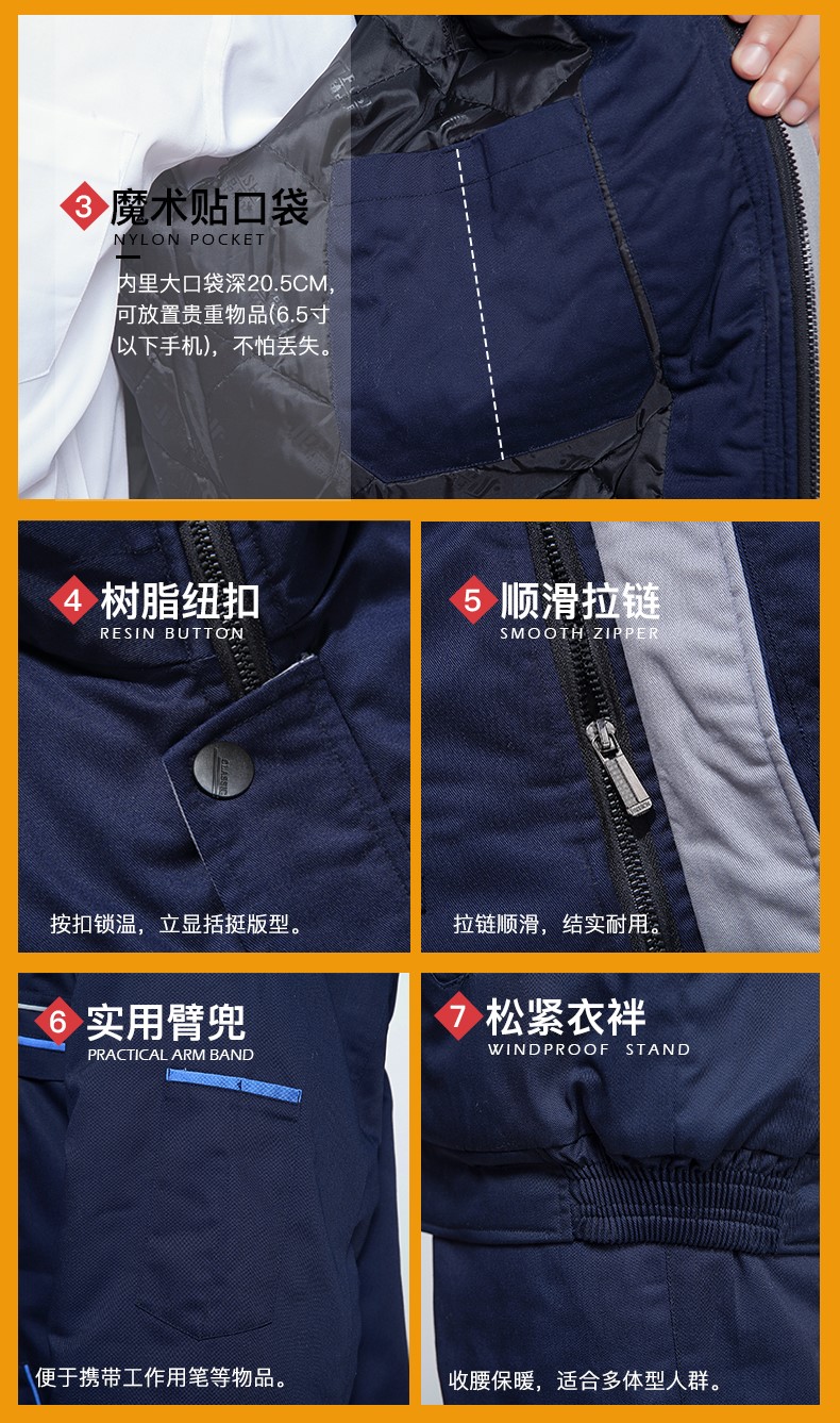 冬季工作服棉衣男女外套加厚防寒勞保服棉襖修理工廠(chǎng)車(chē)間棉服冬裝(圖17)