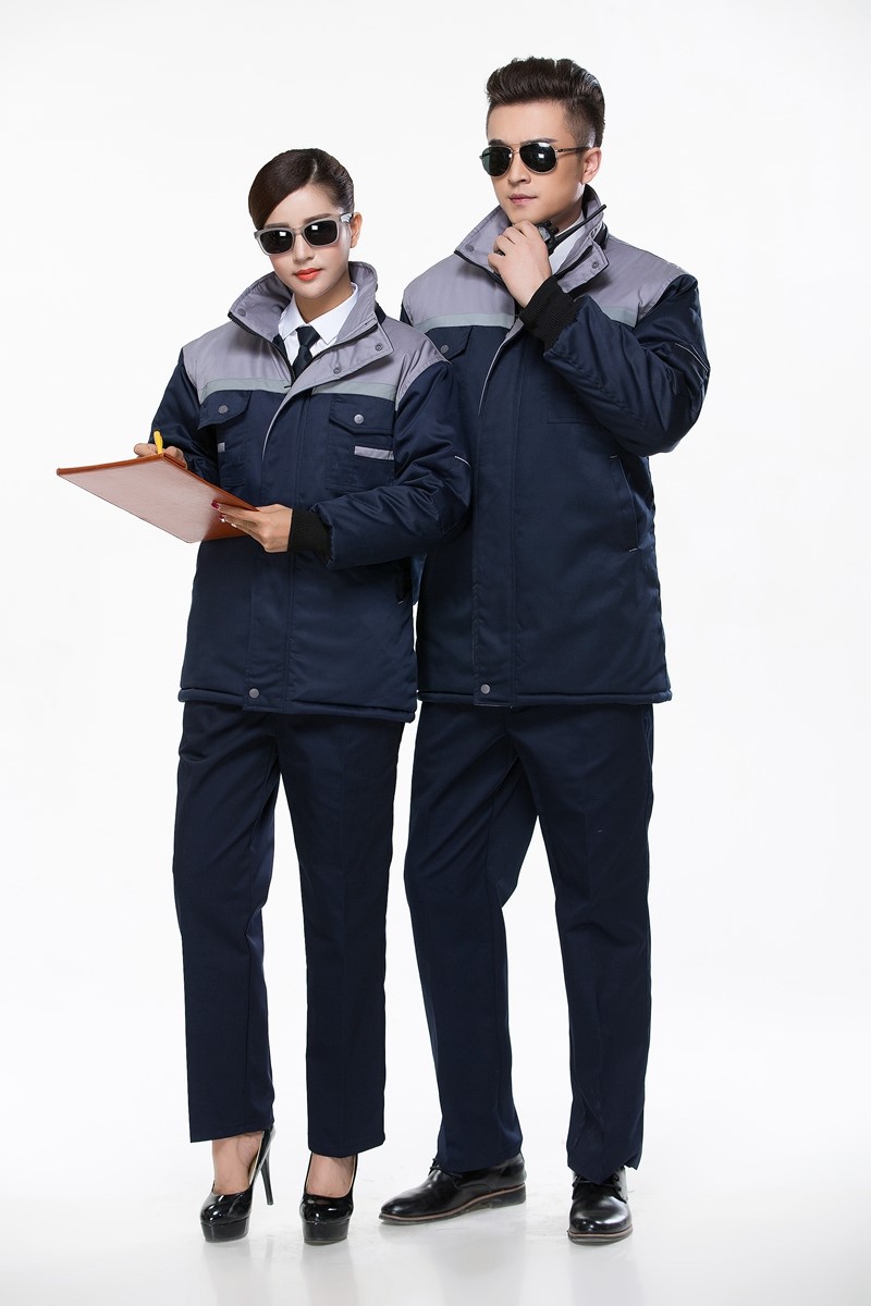 工作服棉衣防寒勞保加厚工程服冬裝汽修維修師男廠(chǎng)服反光條棉襖(圖14)