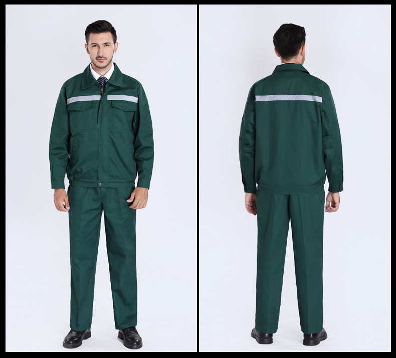 園林綠化工作服套裝男士反光條環(huán)衛服工程服定制反光條勞保服(圖3)