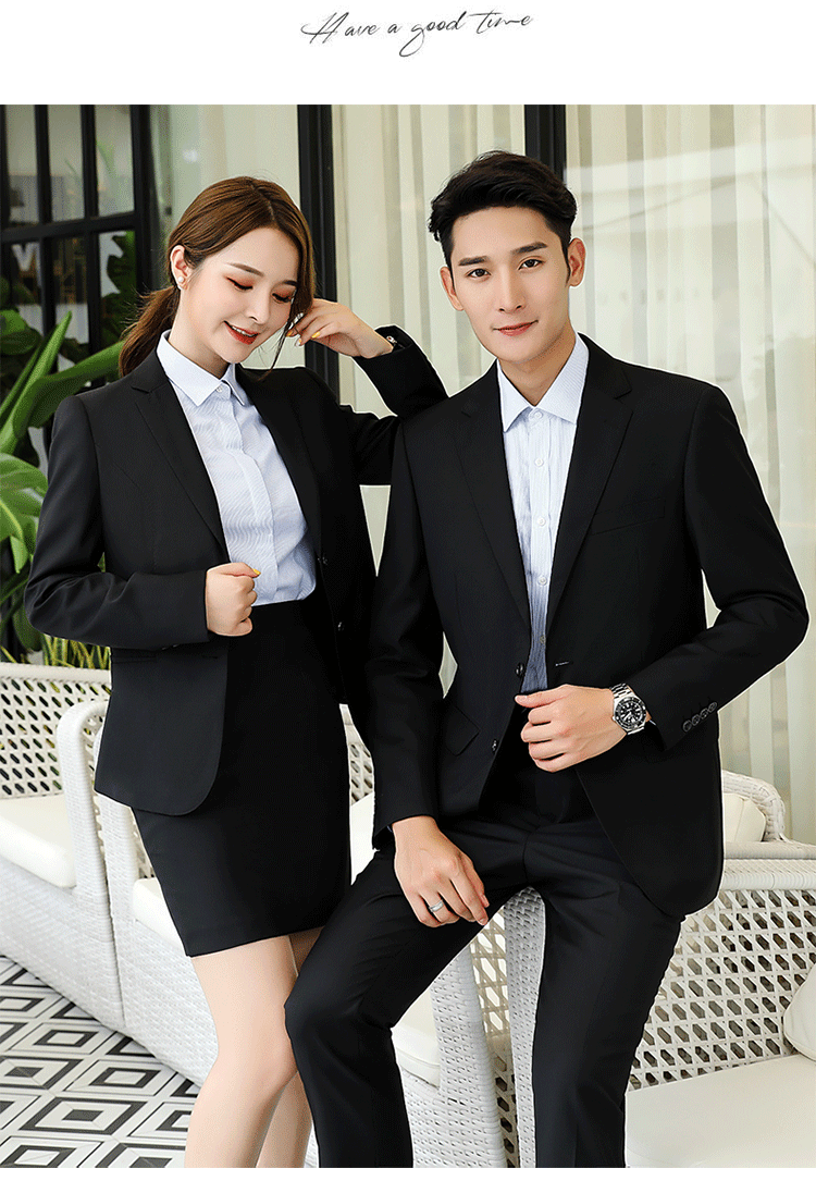9500# 50%羊毛料黑色男女西裝(圖8)
