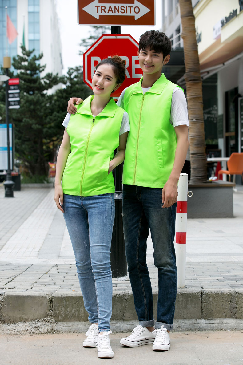印logo定制志愿者馬甲義工工作服公益活動(dòng)服裝v領(lǐng)背心純棉紅馬甲(圖117)