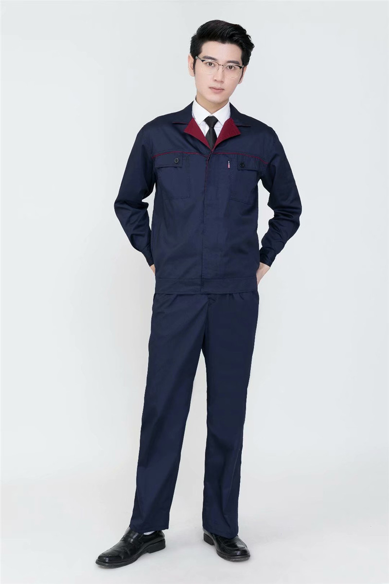 春秋長(cháng)袖工作服套裝男秋冬定制耐磨汽修廠(chǎng)服工裝電焊服勞保服(圖5)