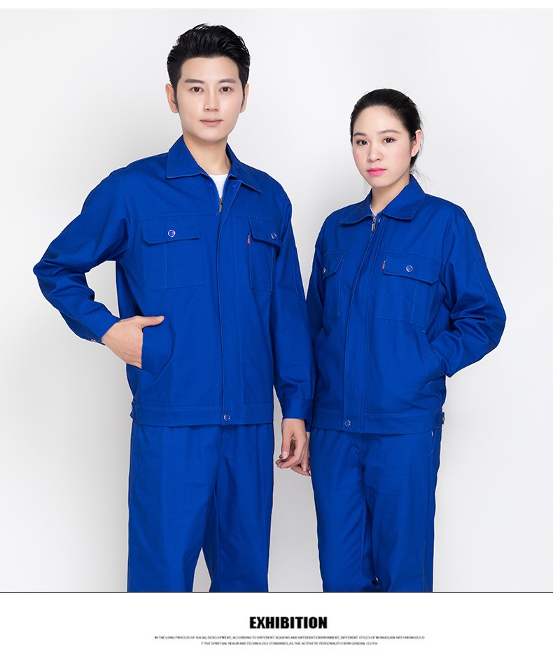 秋冬季純棉工作服套裝男電焊工廠(chǎng)車(chē)間維修汽修服勞保服定制上衣(圖12)