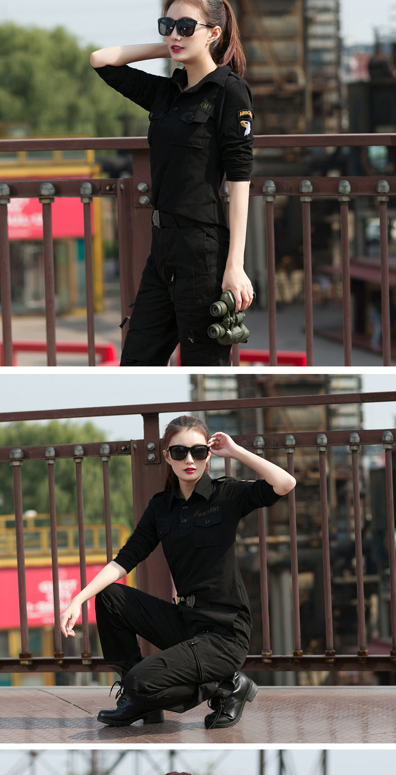 夏季迷彩短袖女顯瘦上衣新款修身翻領(lǐng)t恤水兵舞服寬松軍迷軍裝男(圖16)