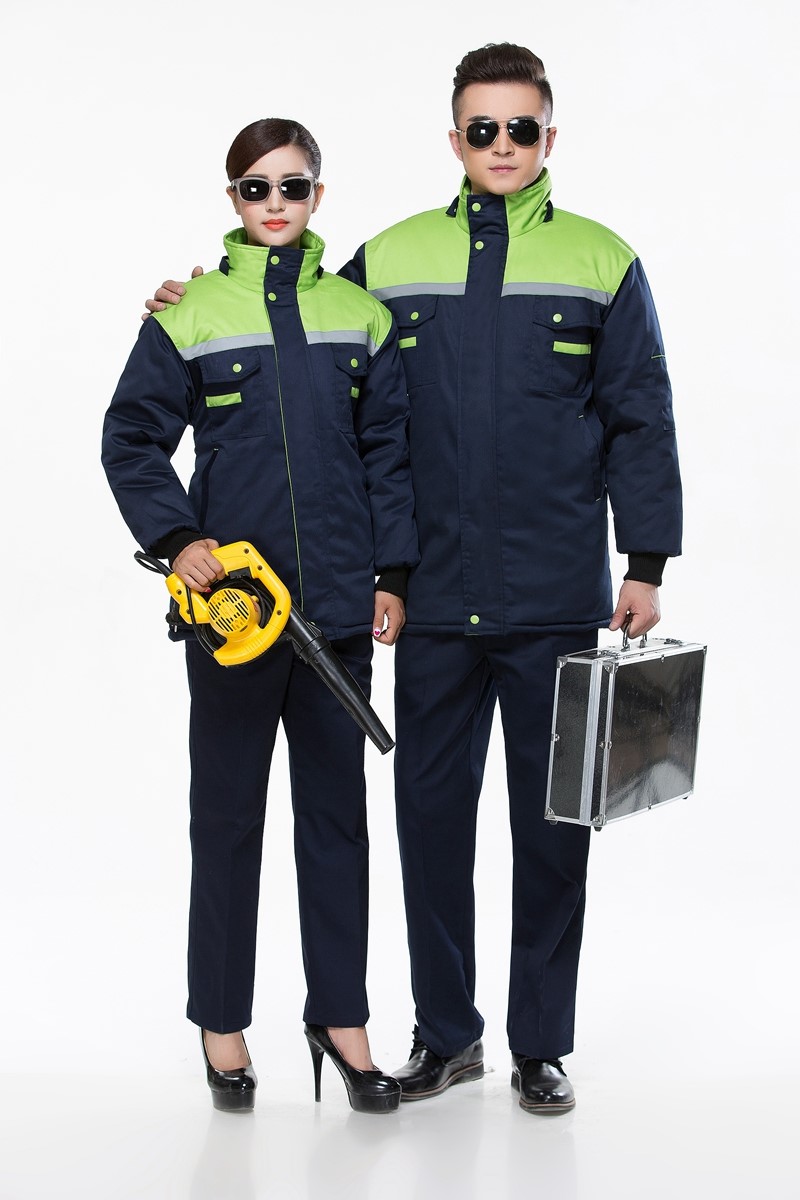 工作服棉衣防寒勞保加厚工程服冬裝汽修維修師男廠(chǎng)服反光條棉襖(圖20)
