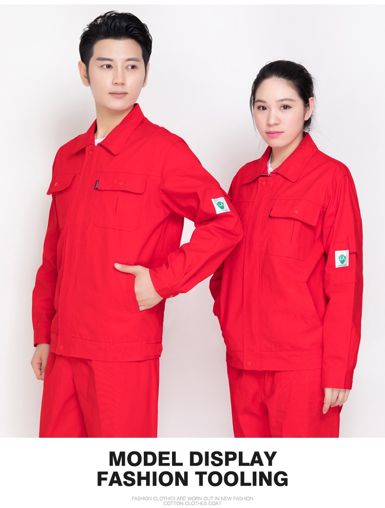 純棉春秋工作服套裝男大紅中國石油電焊防靜電加油站勞保服服定制(圖19)