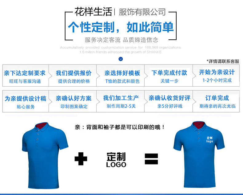 立領(lǐng)純棉長(cháng)短袖polo衫夏秋工作服T恤定制印字logo繡字班服廣告衫(圖3)