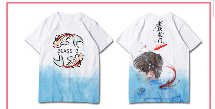 班服定制t恤短袖學(xué)生夏季全身印五分袖純棉寬松同學(xué)聚會(huì )印字logo(圖35)