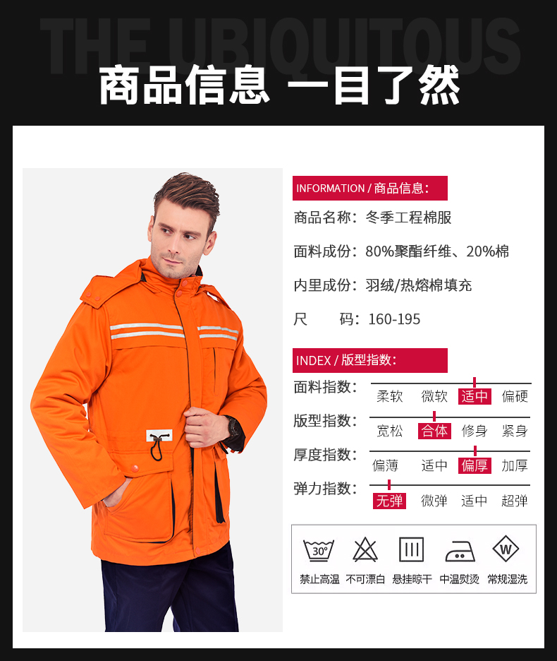 冬季工作服棉衣男加厚反光條勞保服羽絨棉襖耐磨大口袋防寒服冬裝(圖10)